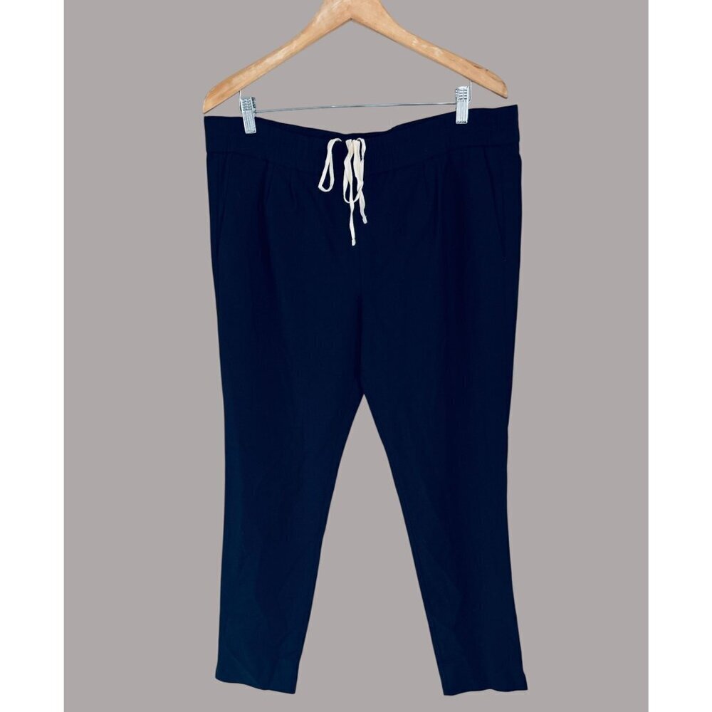 J.Crew Casual Pants in Blue Wool Blend Adjustable Waist Drawstring Size 8